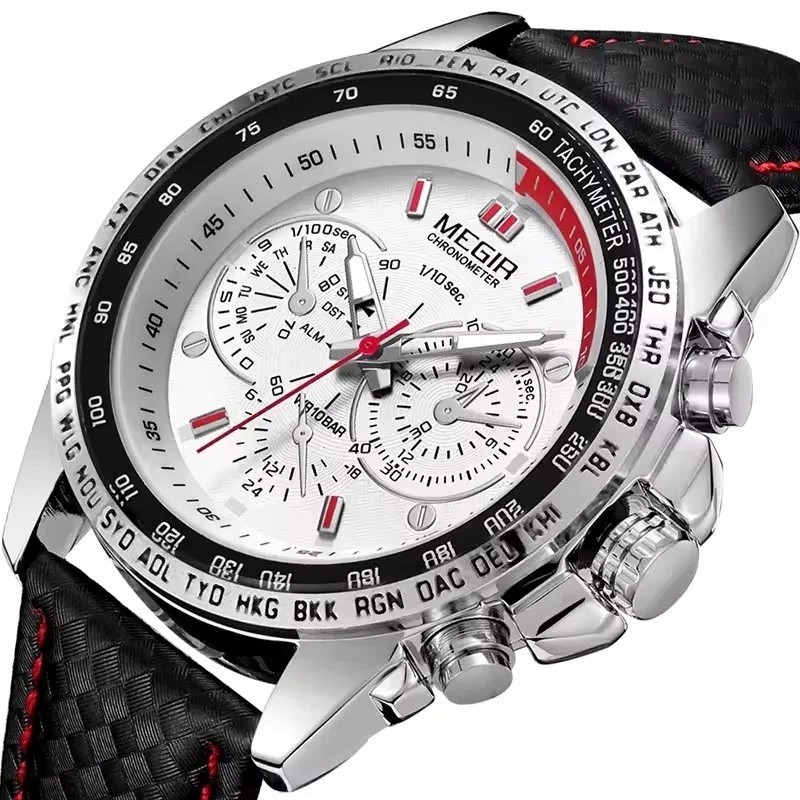 Waterproof Durable MEGIR Men’s Stainless Steel Analog Sports Quartz Wrist Watch