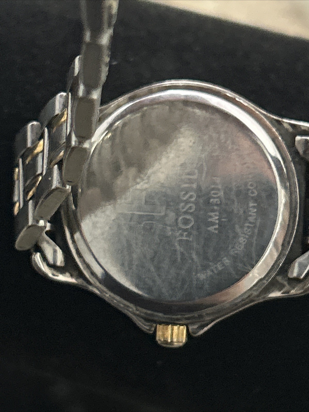 Fossil F2 Women Watch Stainless Steel Silver Gold WR Battery Date White Quartz