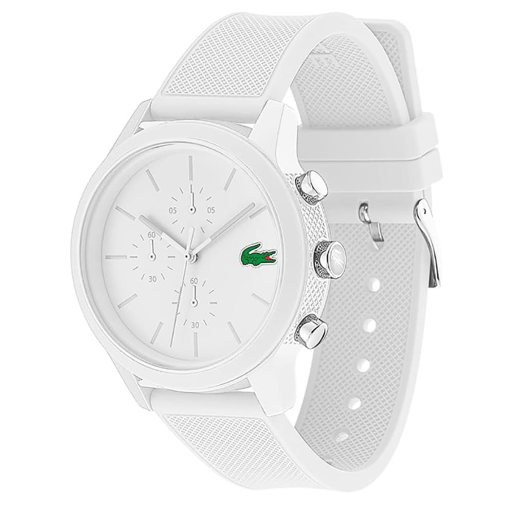 Lacoste Men’s TR90 Case Quartz with Silicon Strap Water Resistent Watch, White