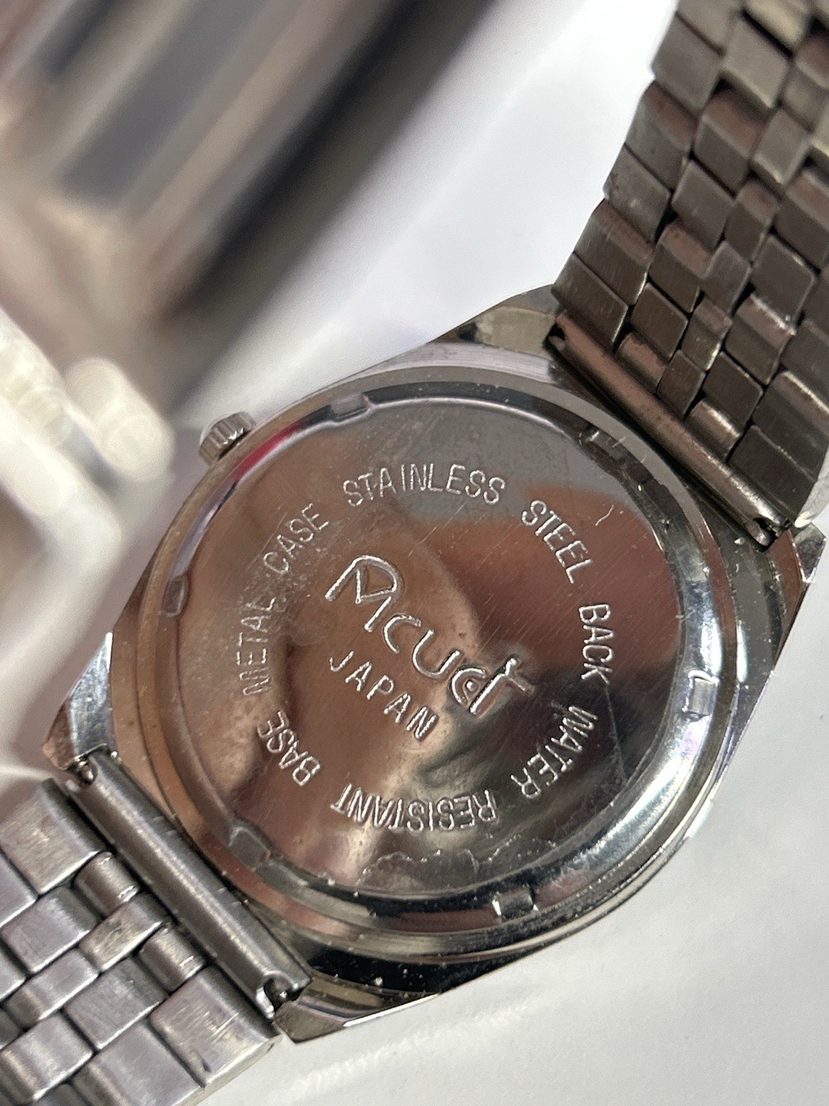 Acuci Japan Quartz Watch Black Dial Stainless Steel Band Water Resistant Unisex
