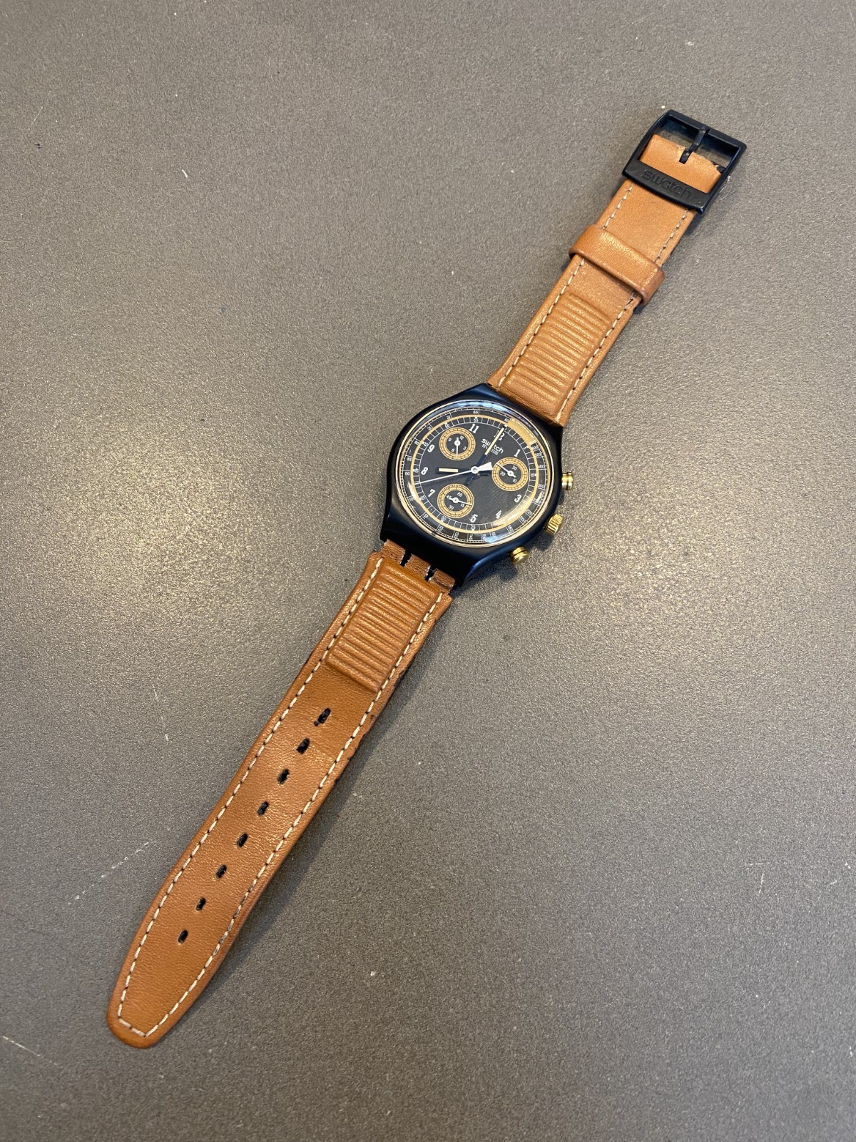 Swatch Chrono SCB104 Sand Storm 1990 – Working But No Battery Inc.