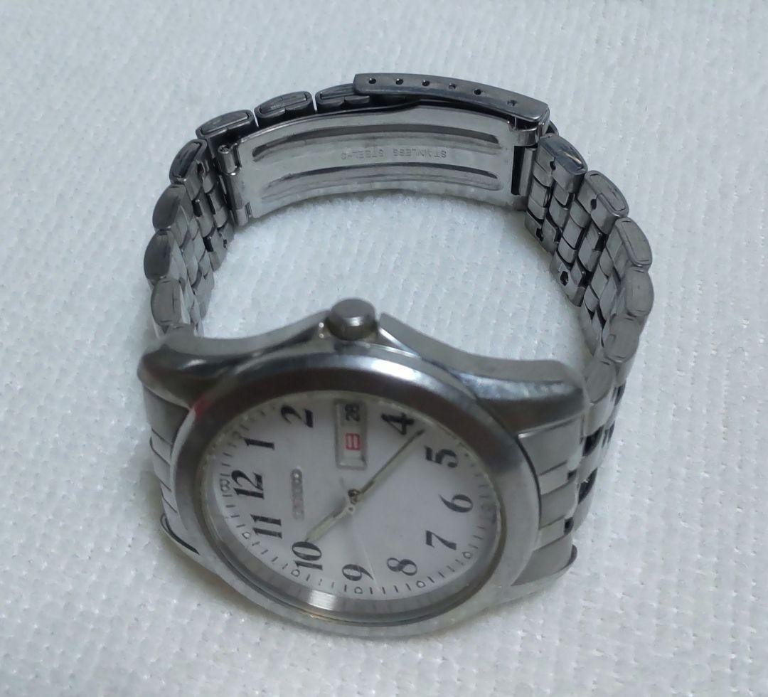 Seiko Quartz Mens Wristwatch 7N43-0AM0 Silver 34mm wrist 18cm/7.1in
