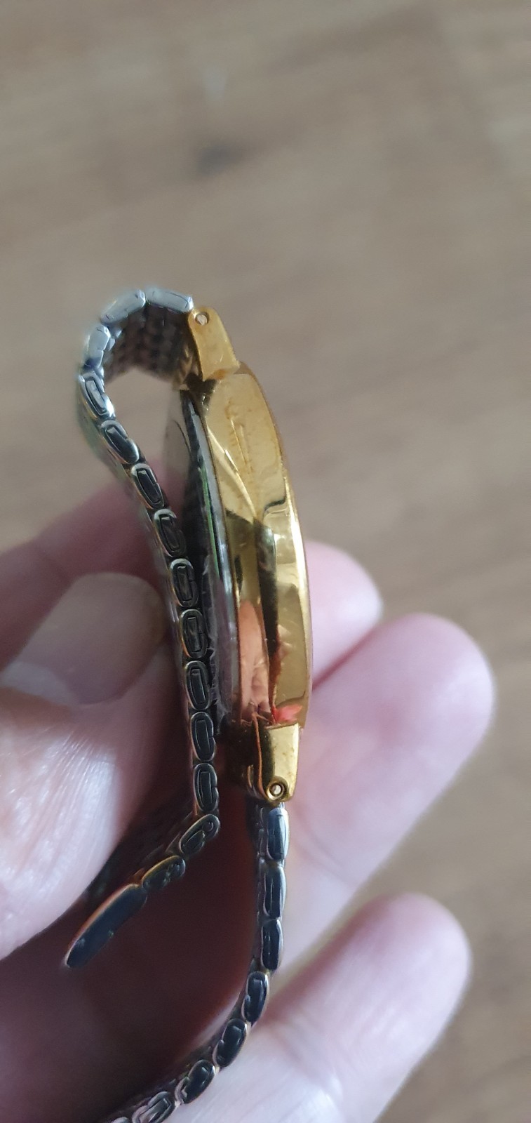 Marks and Spencer Ladies Wristwatch Gold & Silver Tone Bracelet Length 6 inches.