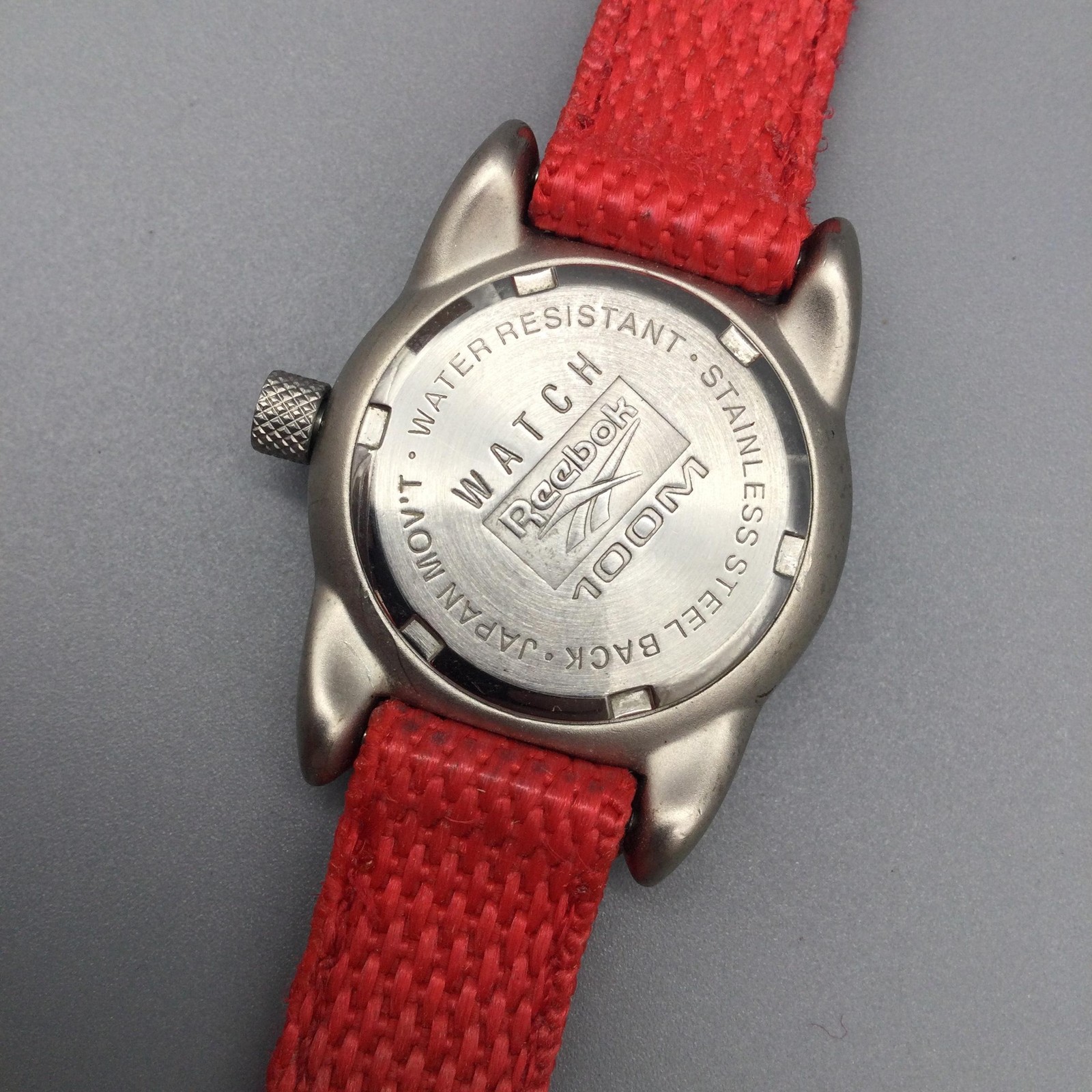 Reebok Womens Watch 31mm Black Dial Red Fabric Strap New Battery