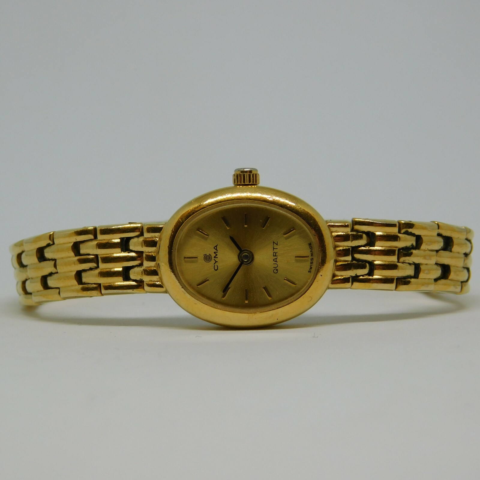 CYMA 208 104 Y P Swiss Made Quartz Analog Women’s Watch Sz. 5 1/2″ New Battery