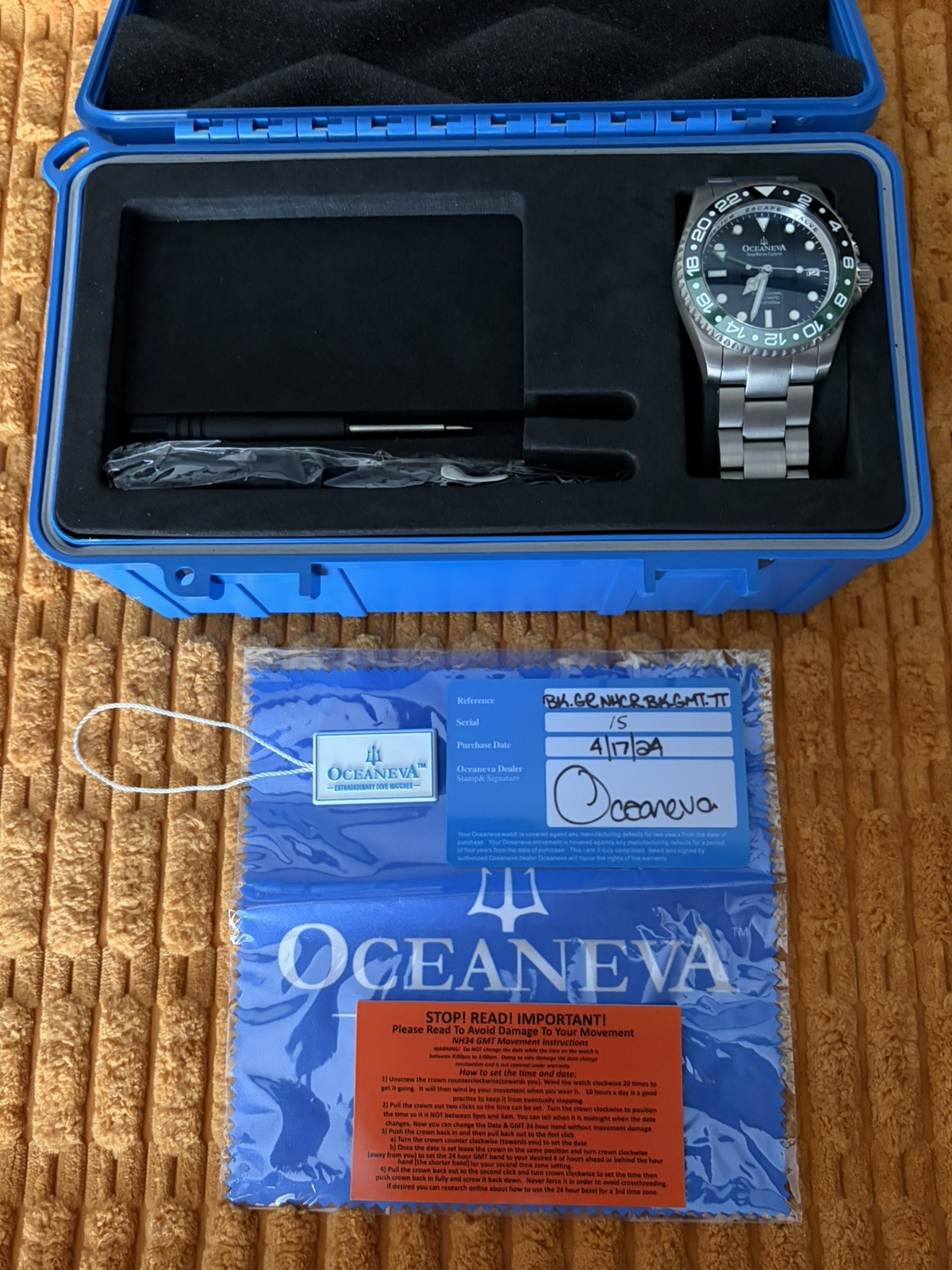 Oceaneva Men’s Deep Marine Explorer GMT Watch 1250M Ceramic TITANIUM