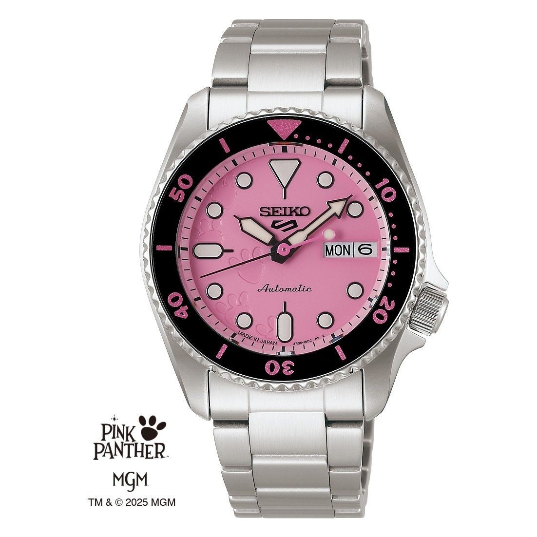 SEIKO 5 Sports SBSA321 Pink Panther Limited Collaboration Automatic Watch New