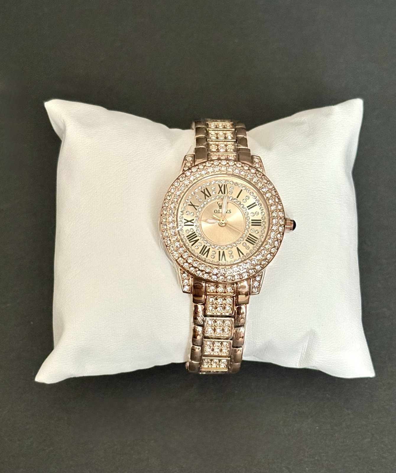 OLEVS Womens Watch Rose Gold, Rhinestones – Classy, Fancy, Casual, Stylish