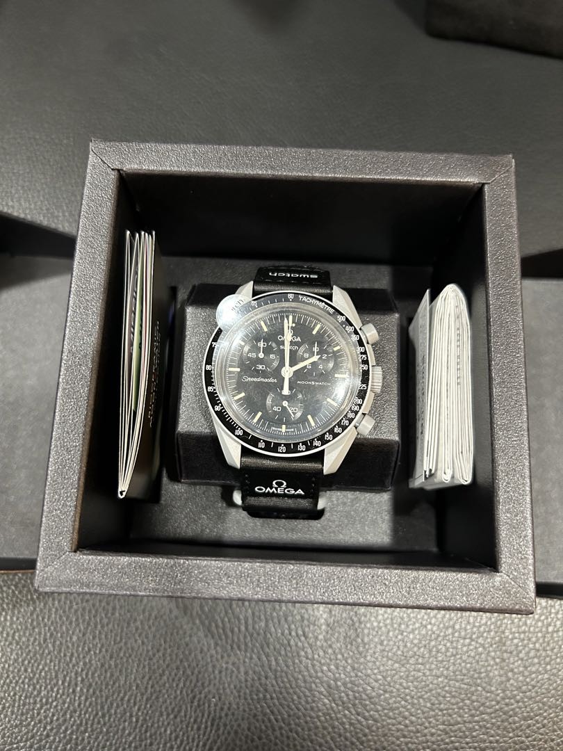 Omega X Swatch Mission To The Moon So33M100 Analog Quartz Men New Omega Swatch C