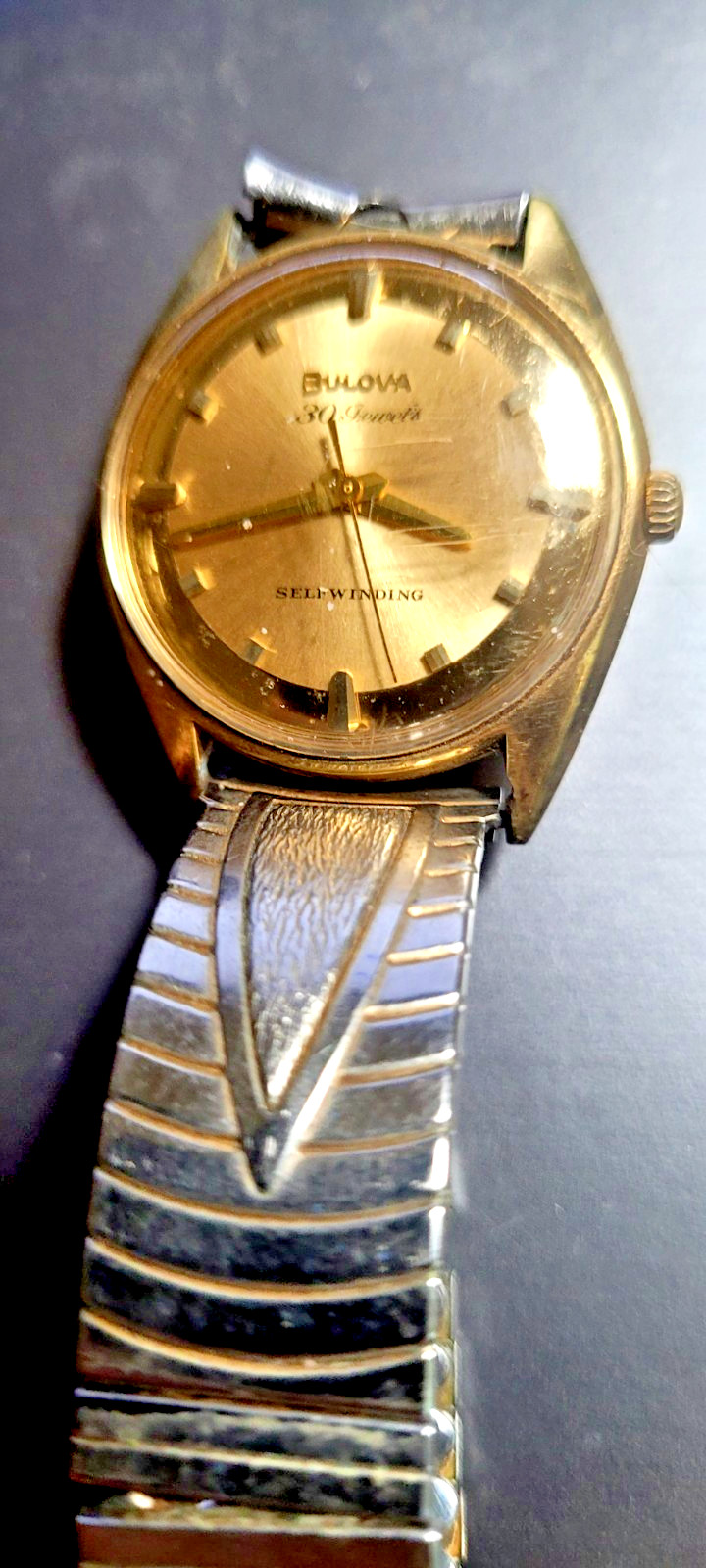 Vintage Bulova 1964 M4 10K Gold Filled Selfwinding 30 Jewels Watch Runs