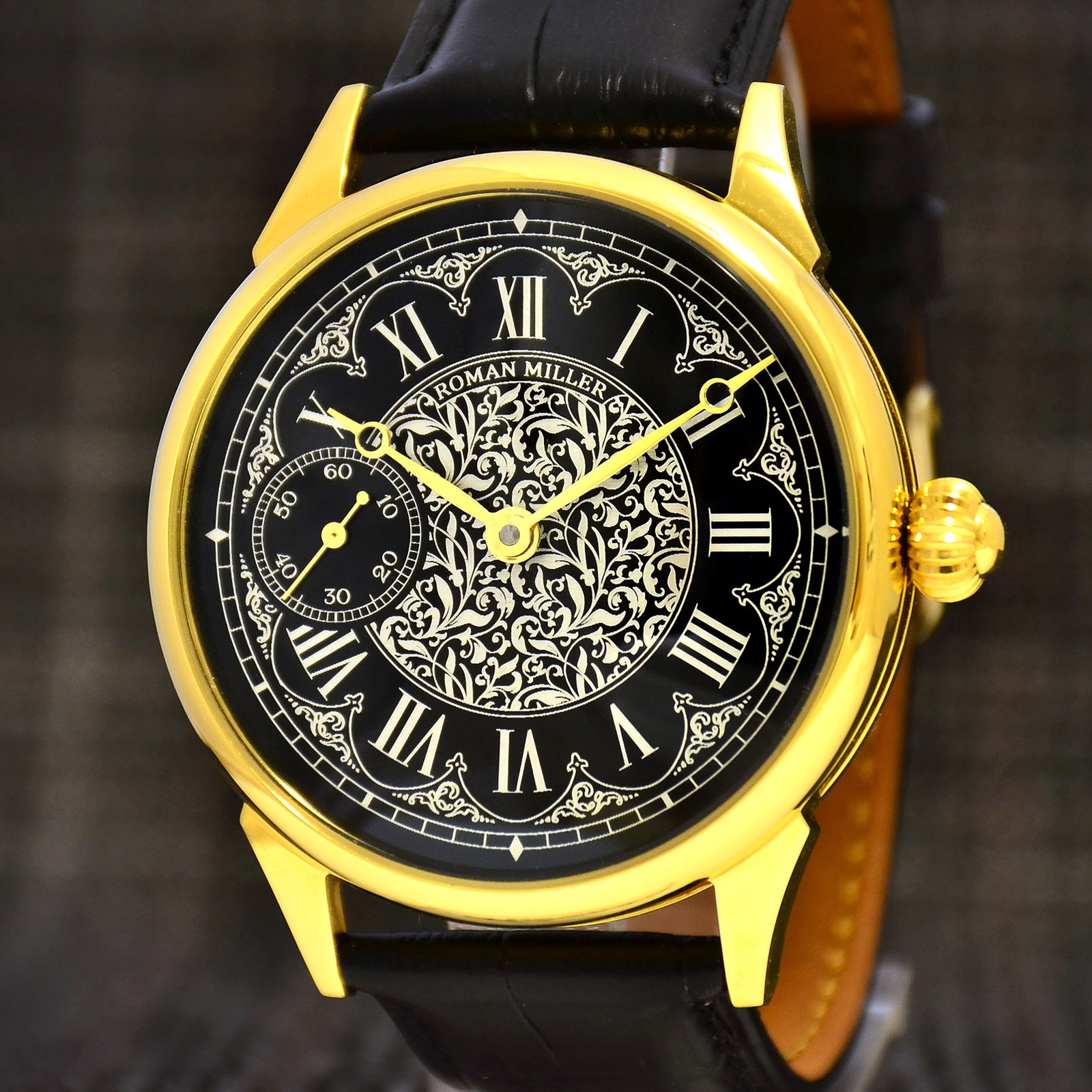 Art Deco men’s watch Gold Marriage Watch Mechanical Luxury Watch Roman Miller