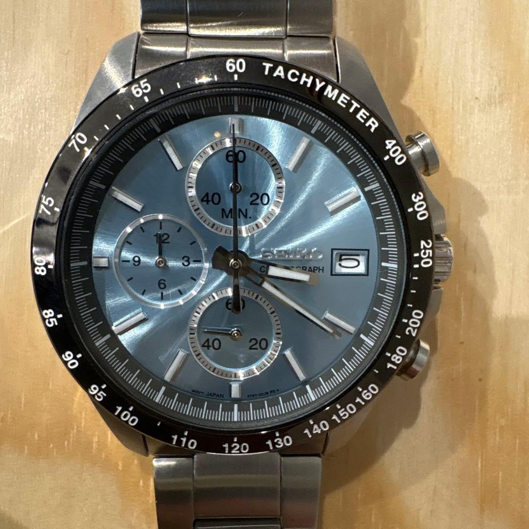 SEIKO SBTR029 Quartz Blue Dial Stainless Steel Chronograph Men’s Wristwatch