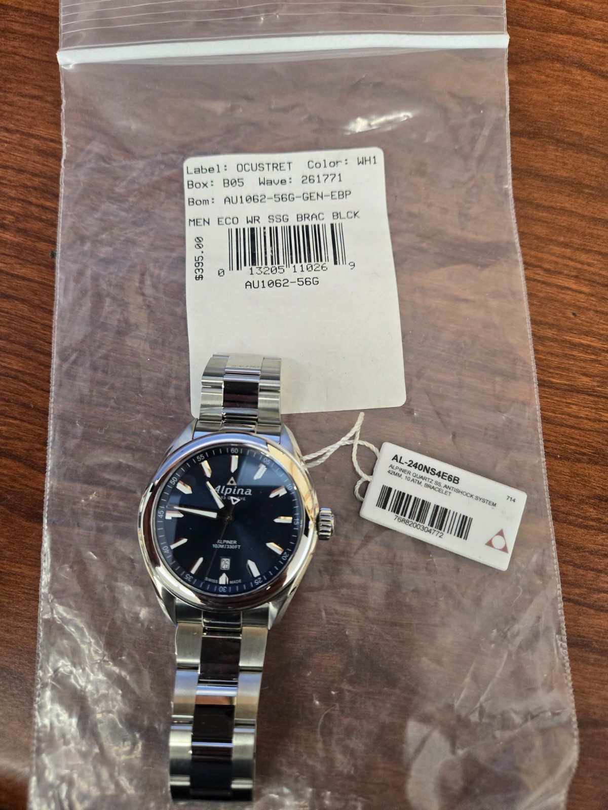 Alpina Men’s Alpiner Swiss Quartz Sport Watch AL-240NS4E6B Blue FACE