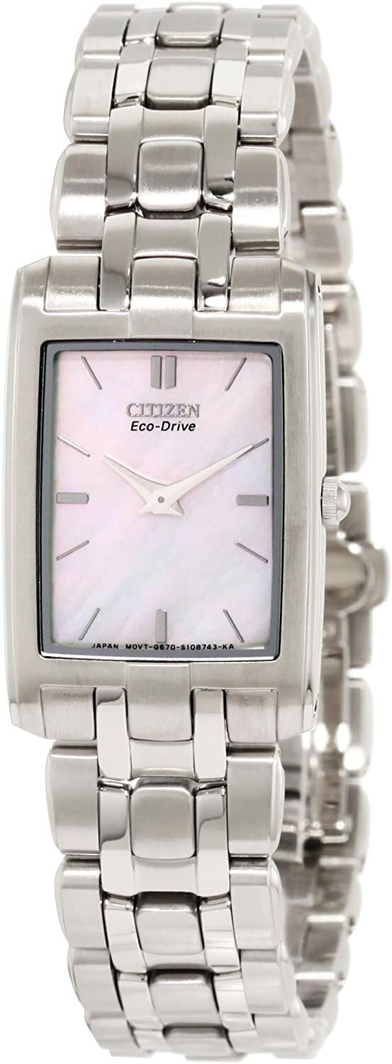 Citizen Eco-Drive Stiletto EG3180-51D Silver Tone White MOP Dial Women’s Watch