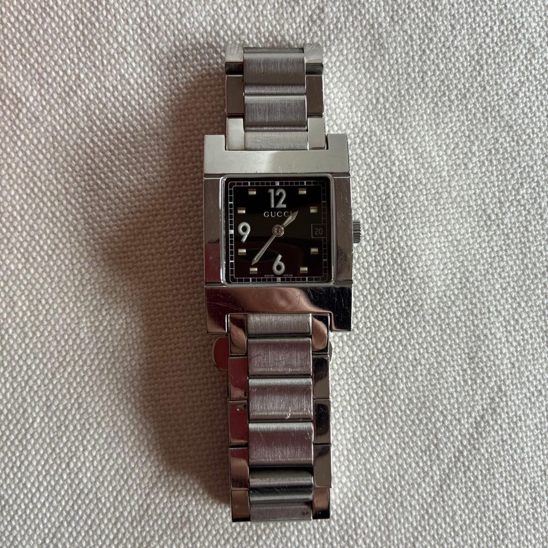GUCCI 7700L Watch Black Face Square Mens Fashion Accessory Classic Style