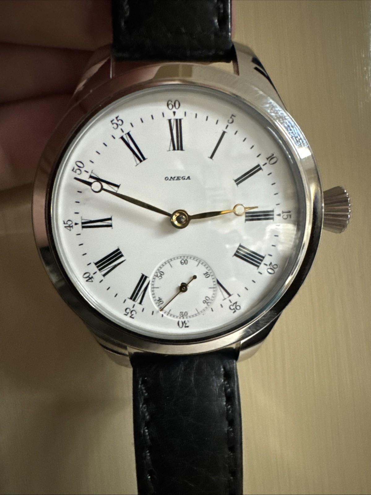 Unique Wristwatch Built From Authentic OMEGA Pocket Movement & Dial, Custom Case