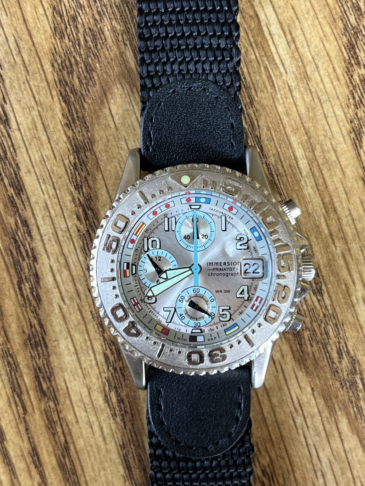 Stendardo Italy Immersion Primatist Chronograph Dive Watch w/ Hadley Roma Strap