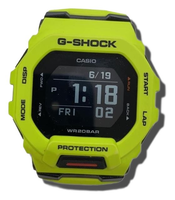 CASIO G-SHOCK Watch Digital Rubber Yellow Authentic Men H:1.97” W:1.77” 1724