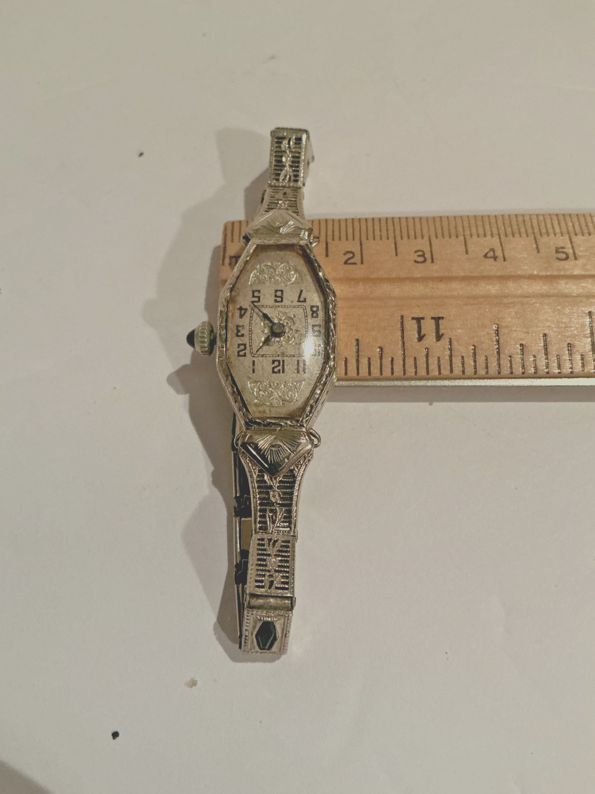 1925 ORIGINAL ABRA WATCH Co. 14K WHITE GOLD ART DECO LADIES WATCH