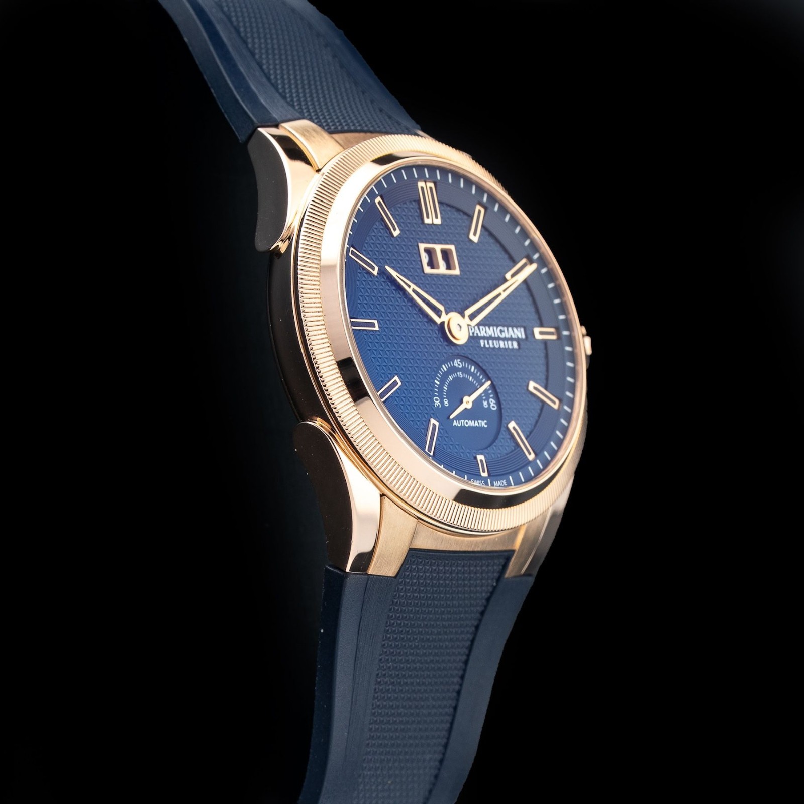 Parmigiani Fleurier Tonda GT PFC910-1500340 18K Rose Gold Blue Guilloche