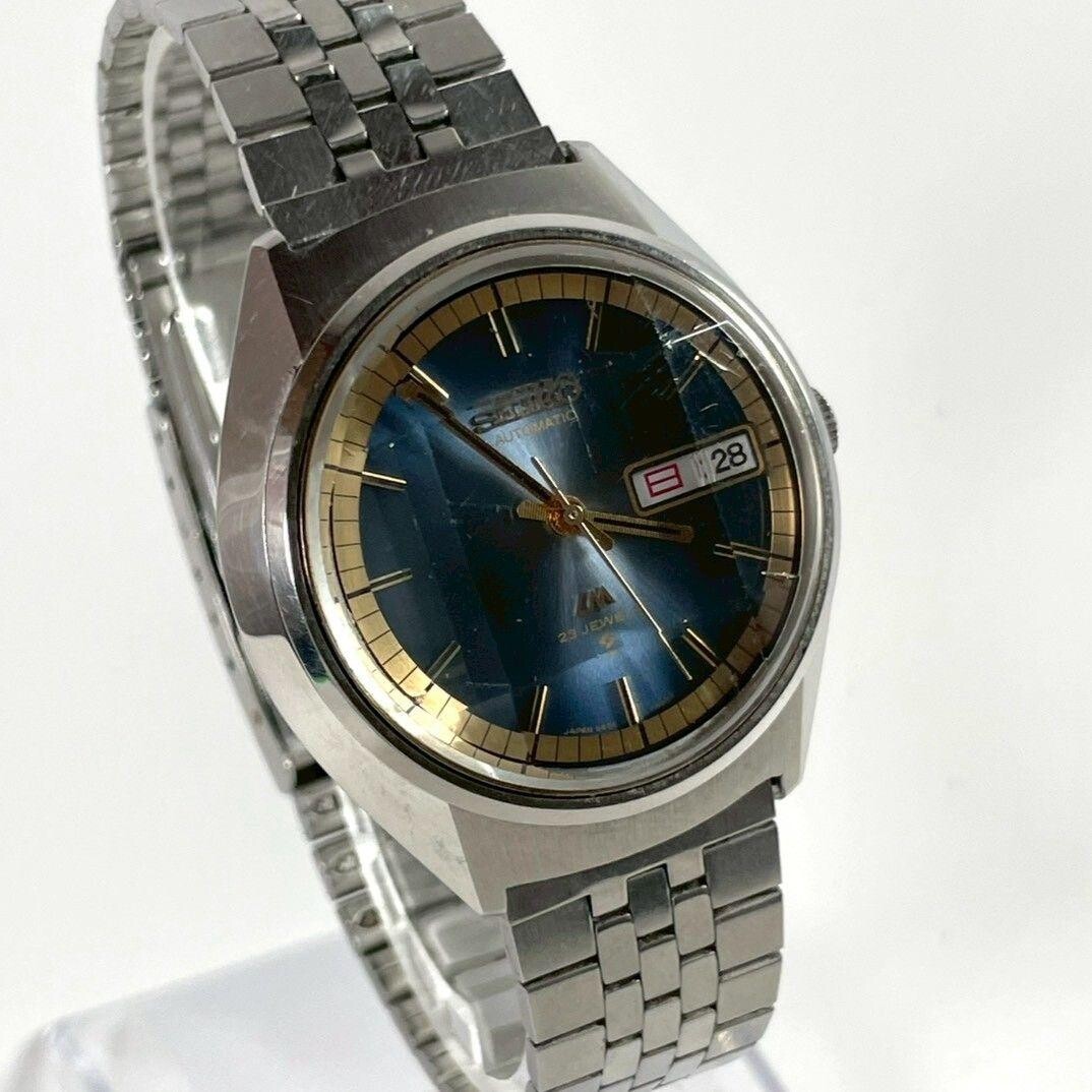 SEIKO Lord Matic Automatic Blue Dial Day Date Vintage Watch 6119 8130 Auth