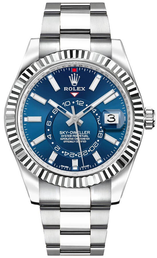 Rolex Sky-Dweller 326934 42mm Blue Dial Date 18k White Gold / Steel Men’s Watch