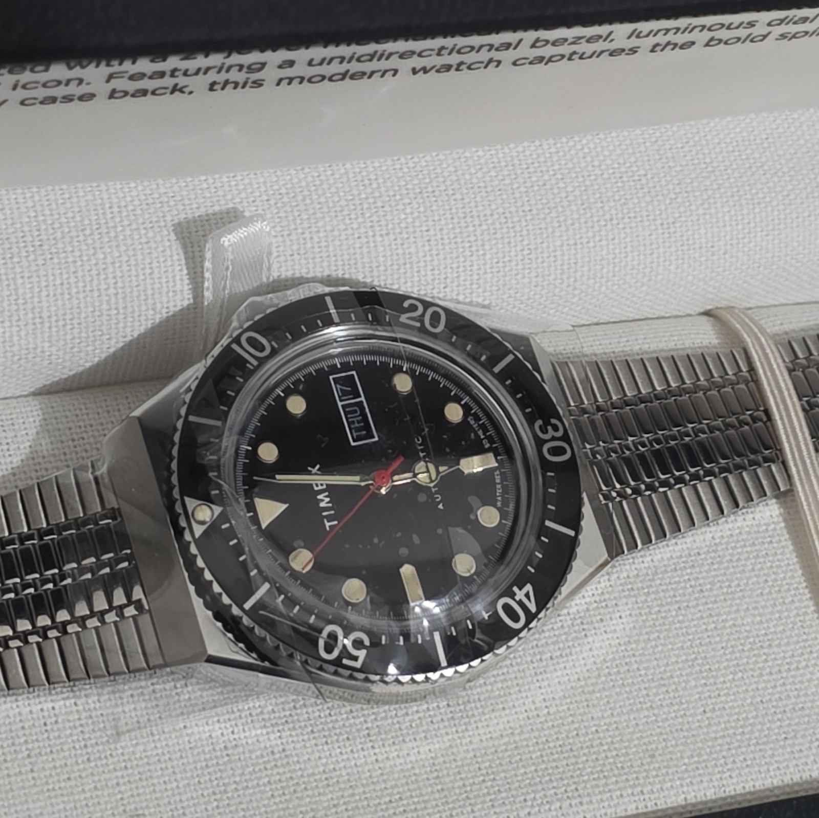 BNIB Timex M79SN54 Automatic Black Dial S. STEEL Watch TW2U783007U rrp £260