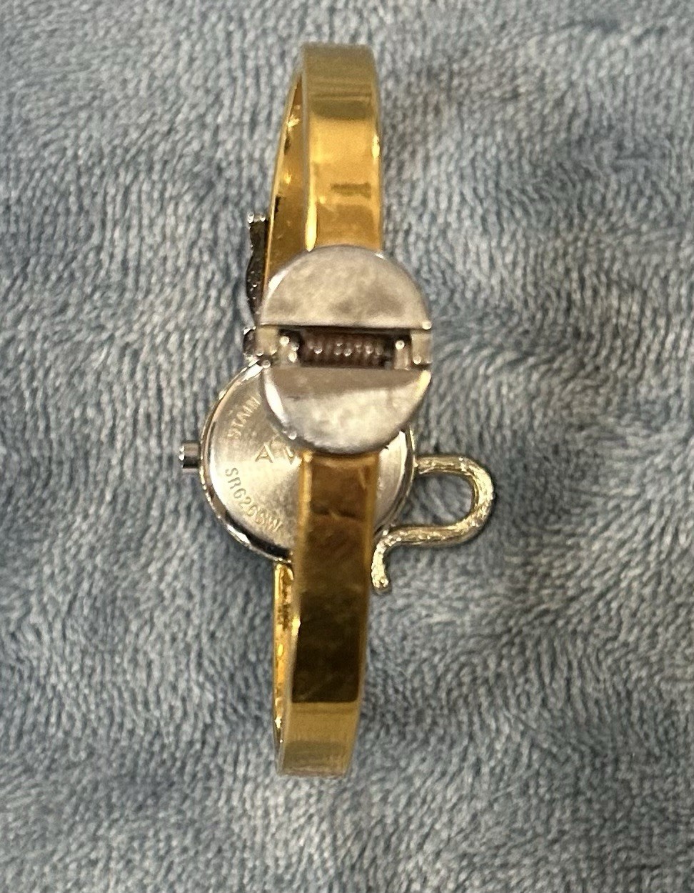 Avon Cat Watch Women Silver Gold Tone Hinged Cuff New Battery 6/8” Case~see Pics