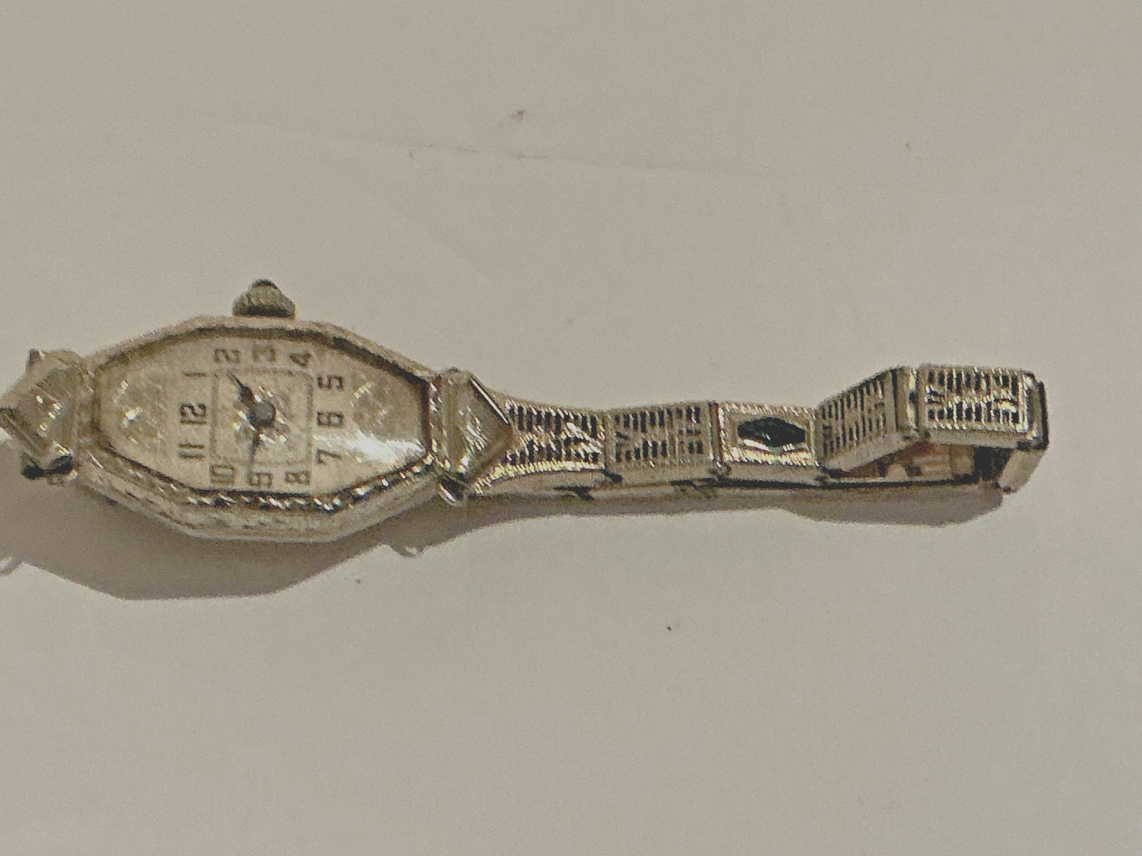 1925 ORIGINAL ABRA WATCH Co. 14K WHITE GOLD ART DECO LADIES WATCH