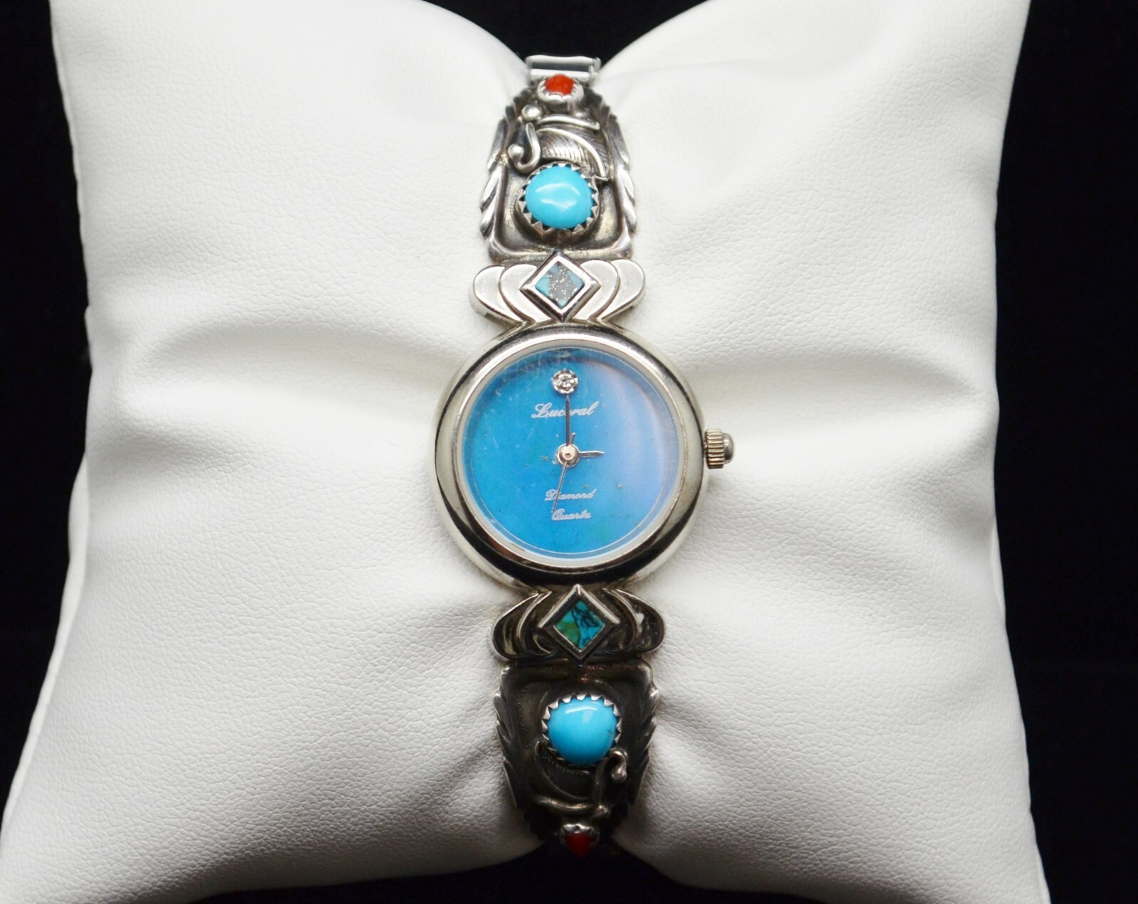 Sterling Silver Gorgeous Lucoral Blue Face Women’s Watch 6.0″ #FMA200