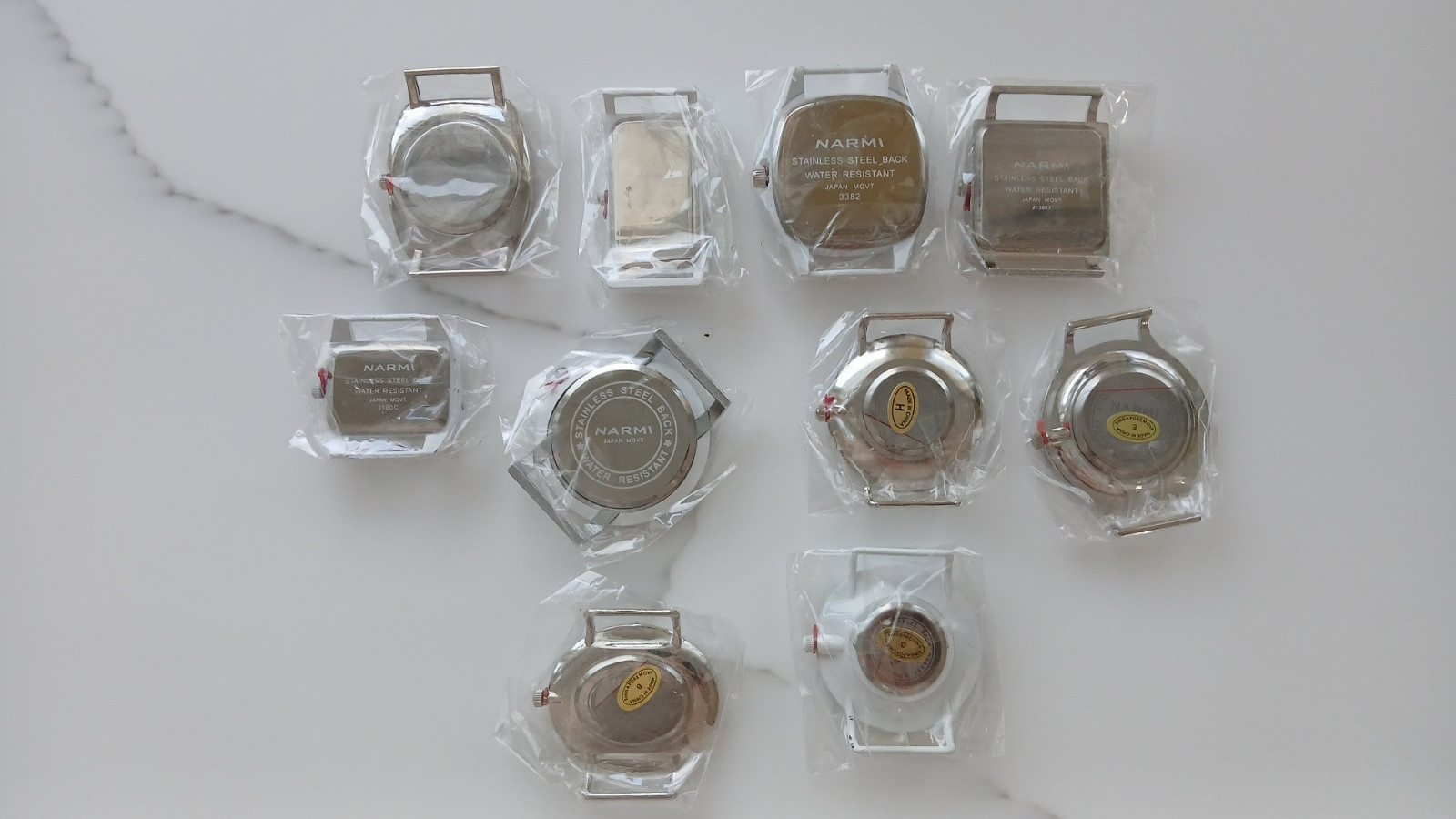 NARMI Assorted Watch Faces – Set of 10, White & Silver, DIY Jewelry Making
