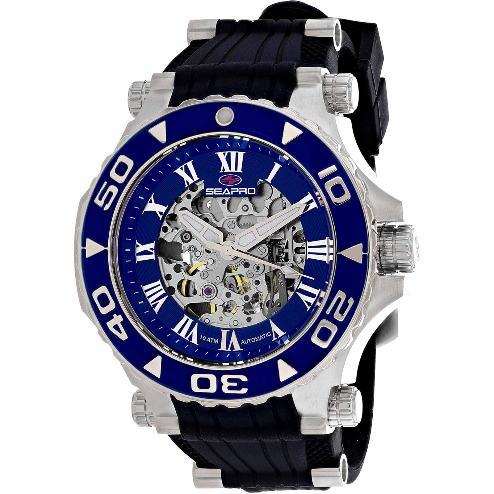 Seapro Men’s Watch Seaway Automatic Blue Dial Black Rubber Strap SP7750
