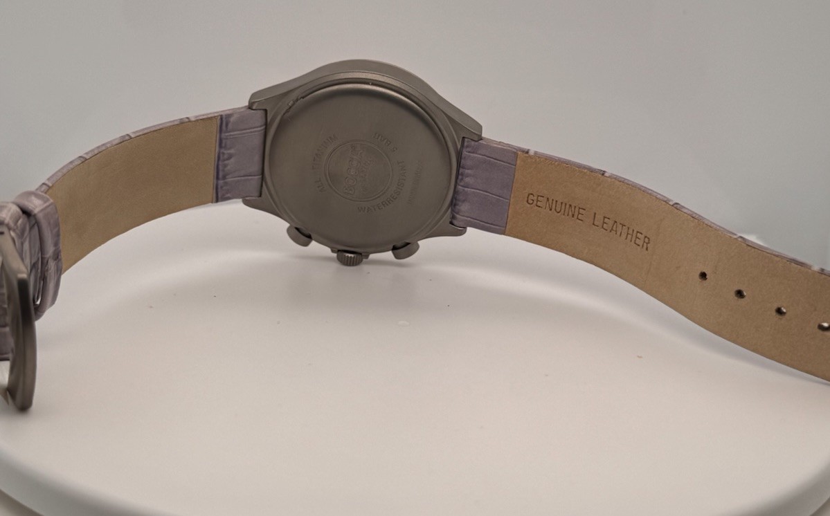 Boccia Titanium Watch Purple Dial Purple Strap Crystal Bezel Vintage
