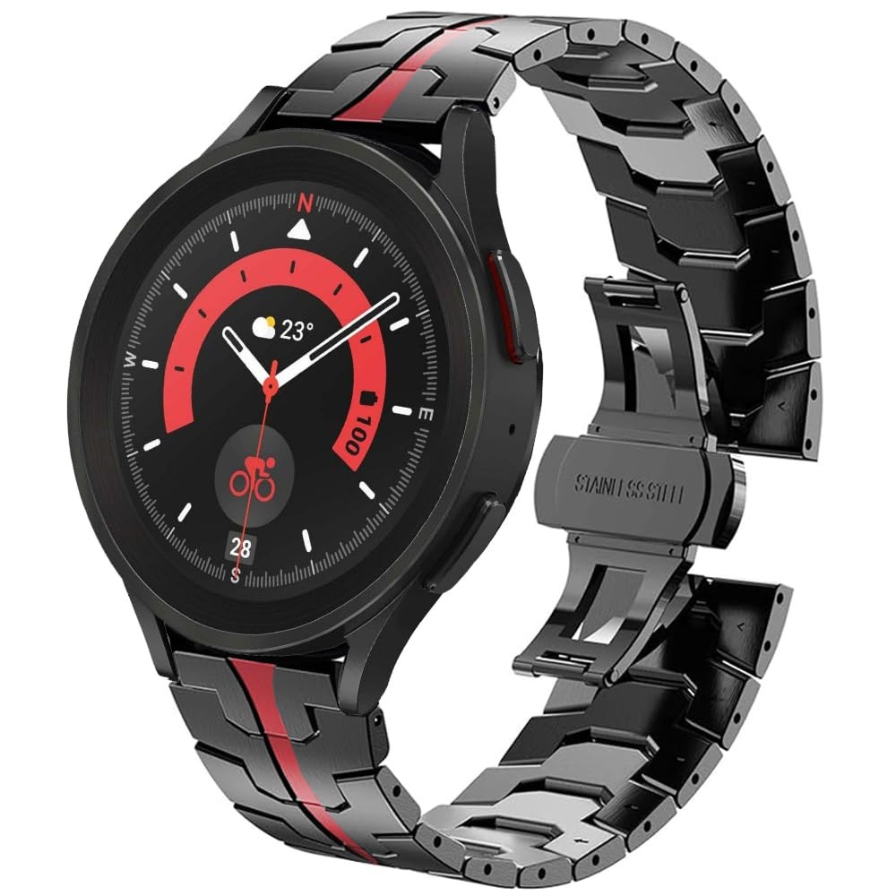DEALELE 20mm Stainless Steel Band for Samsung Galaxy Watch 7/6/5/4/FE/3 & Huawei