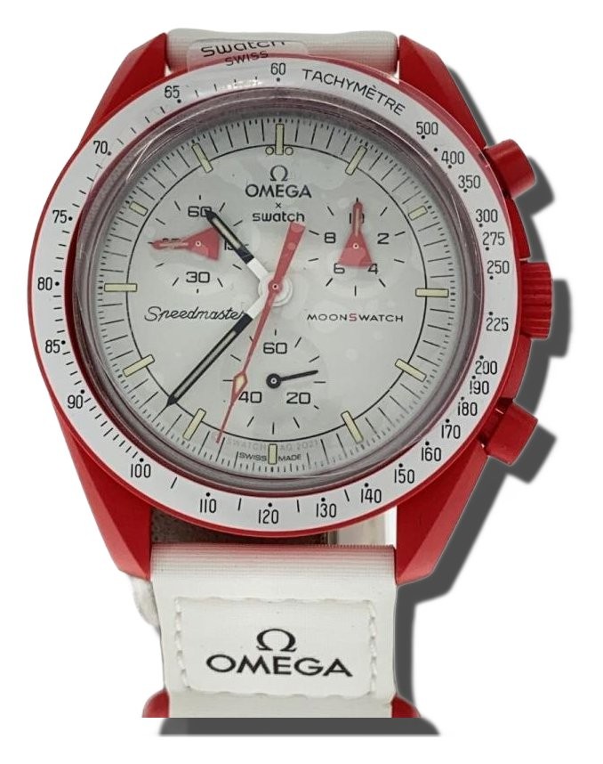 SWATCH Watch Leather White SO33R100 Authentic Men H:1.85” W:1.69” 8914