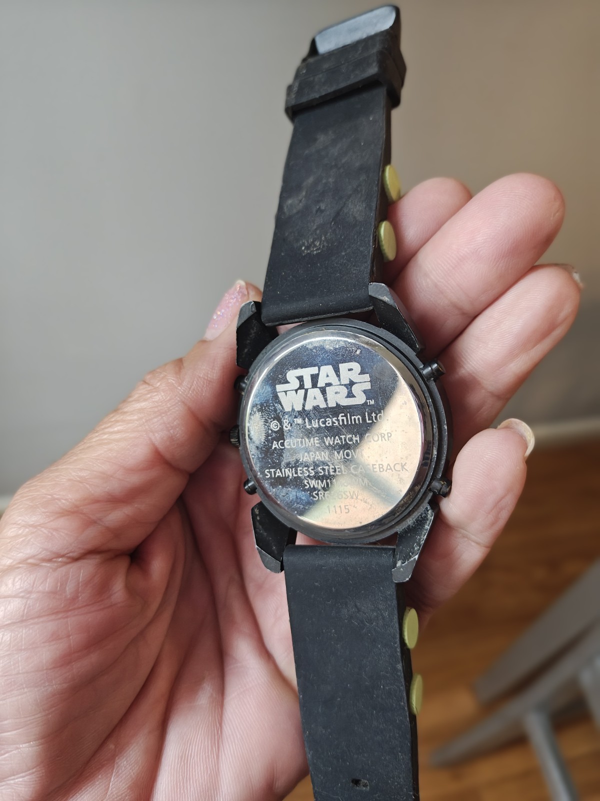 Accutime Star Wars Analog Quartz Wristwatch 45mm Black/Green Rubber Strap