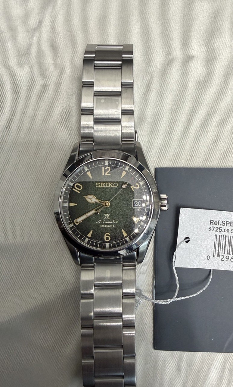 New Seiko Prospex Alpanist Stainless Steel Green Dial Men’s Watch SPB155