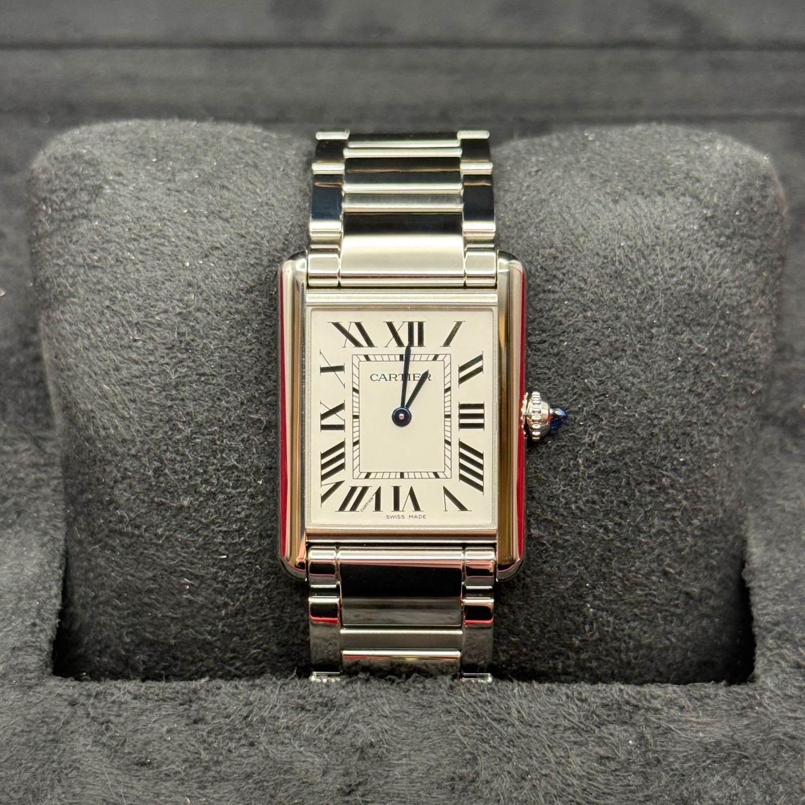 Cartier Tank Must NEW 2026 Large White Roman Stainless Steel Butterfly Clasp