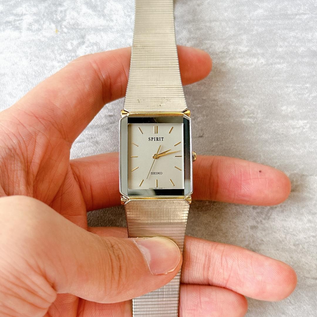 SEIKO Spirit men’s wristwatch square tank vintage