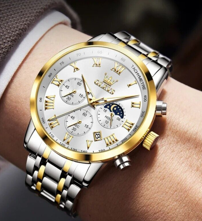 OLEVS Waterproof Luminous Quartz Watch Men’s Business Luxury Wristwatch Gift