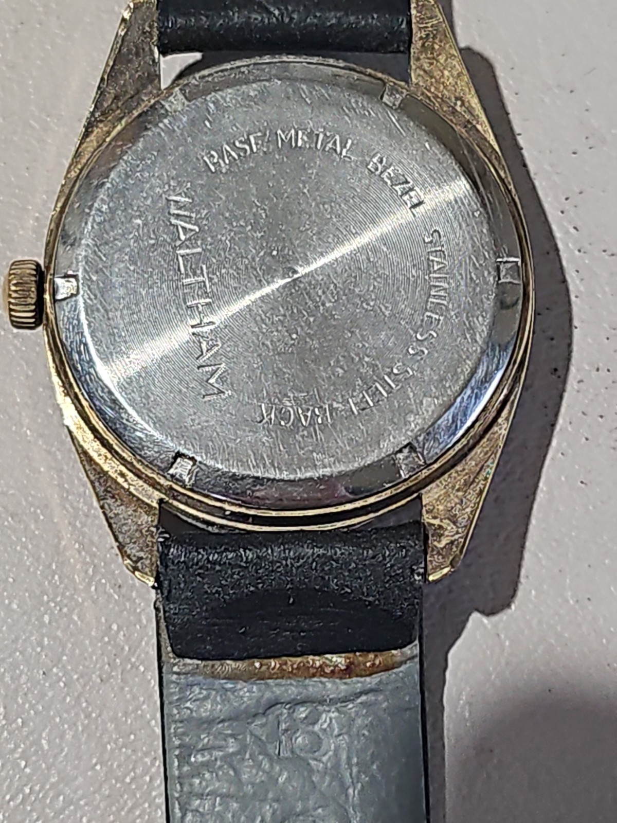 Waltham LT Vintage Men’s Red Arrow Sweep 17j Runs Good Time Nice Leather Strap