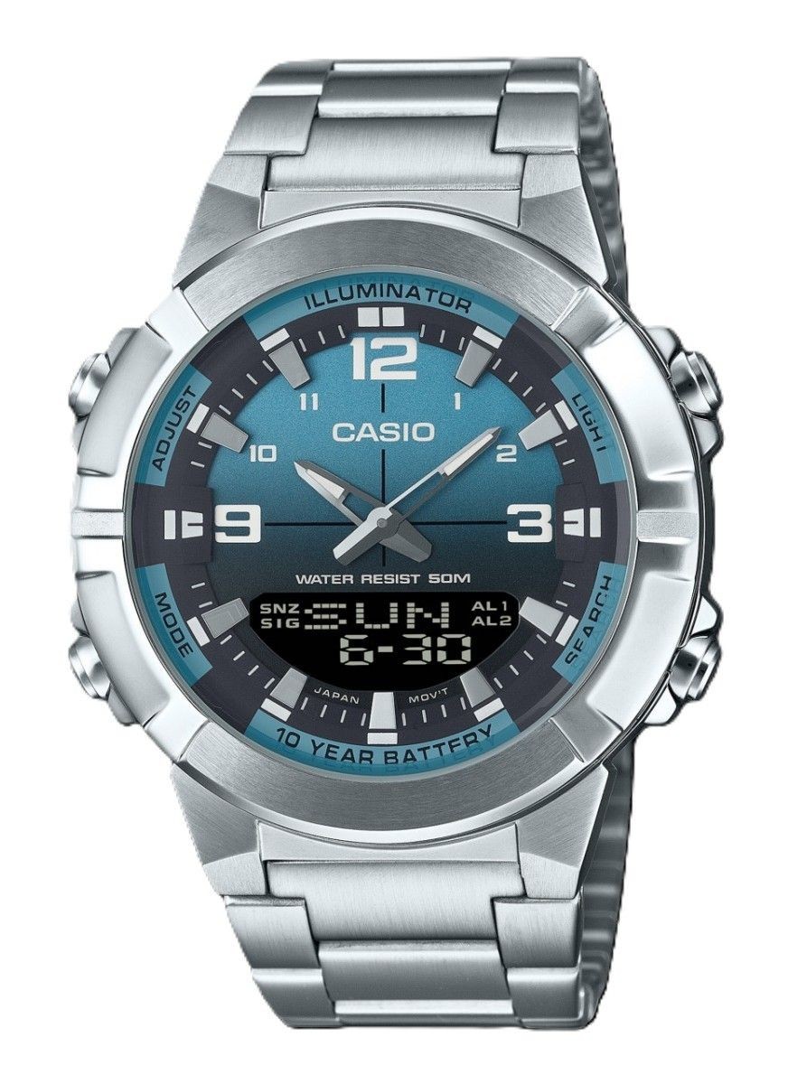 Casio Analog Digital Light Blue Dial Quartz Sports AMW-870DA-2A2V Men’s Watch