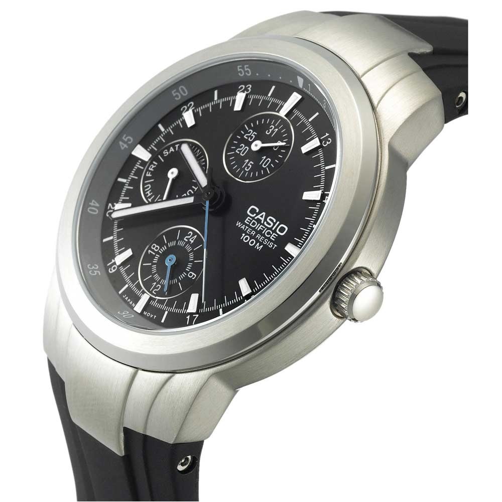 Casio EF305-1A Men’s Edifice Black Dial Black Rubber Strap Watch