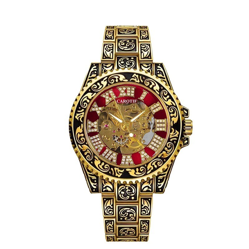Vintage Luxury Automatic Men’s Engraved Watch