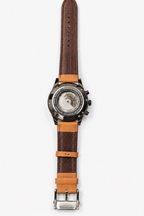 Forsining Automatic Men’s Watch Display Back Brown Leather Strap New No Box