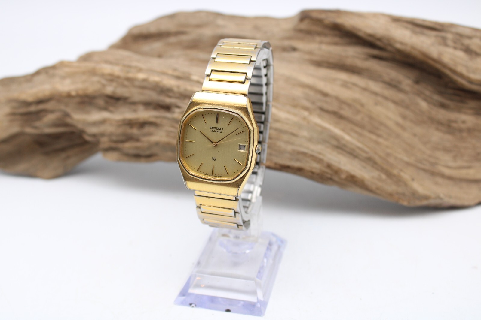SEIKO QUARTZ SQ 7122-5010 MEN’S WATCH 30.9×37.0mm 18.2mm LUG FOR REPAIR (BN)
