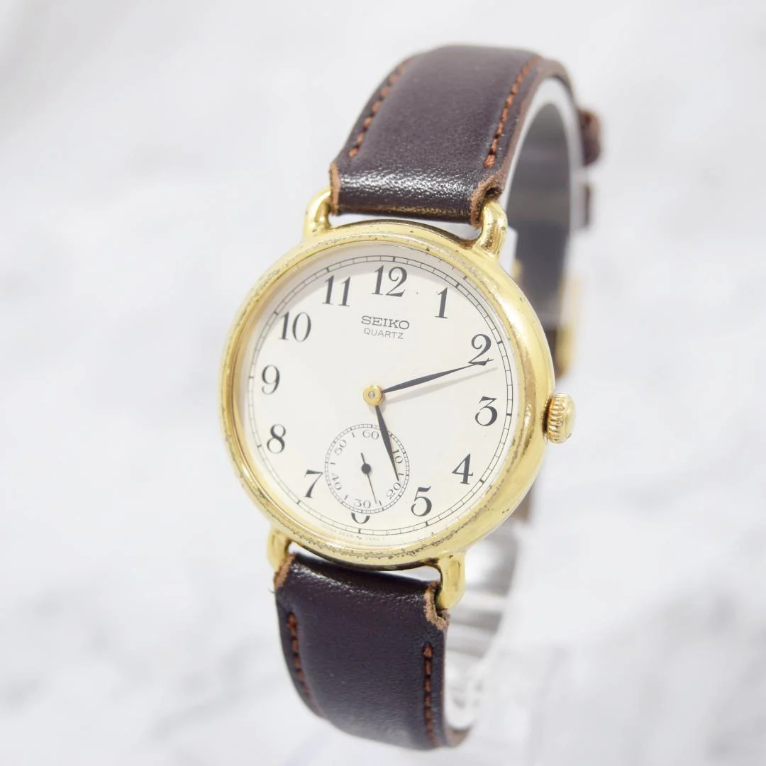 SEIKO Chariot 2628-0140 Quartz Small Seconds Gold Plated White Dial