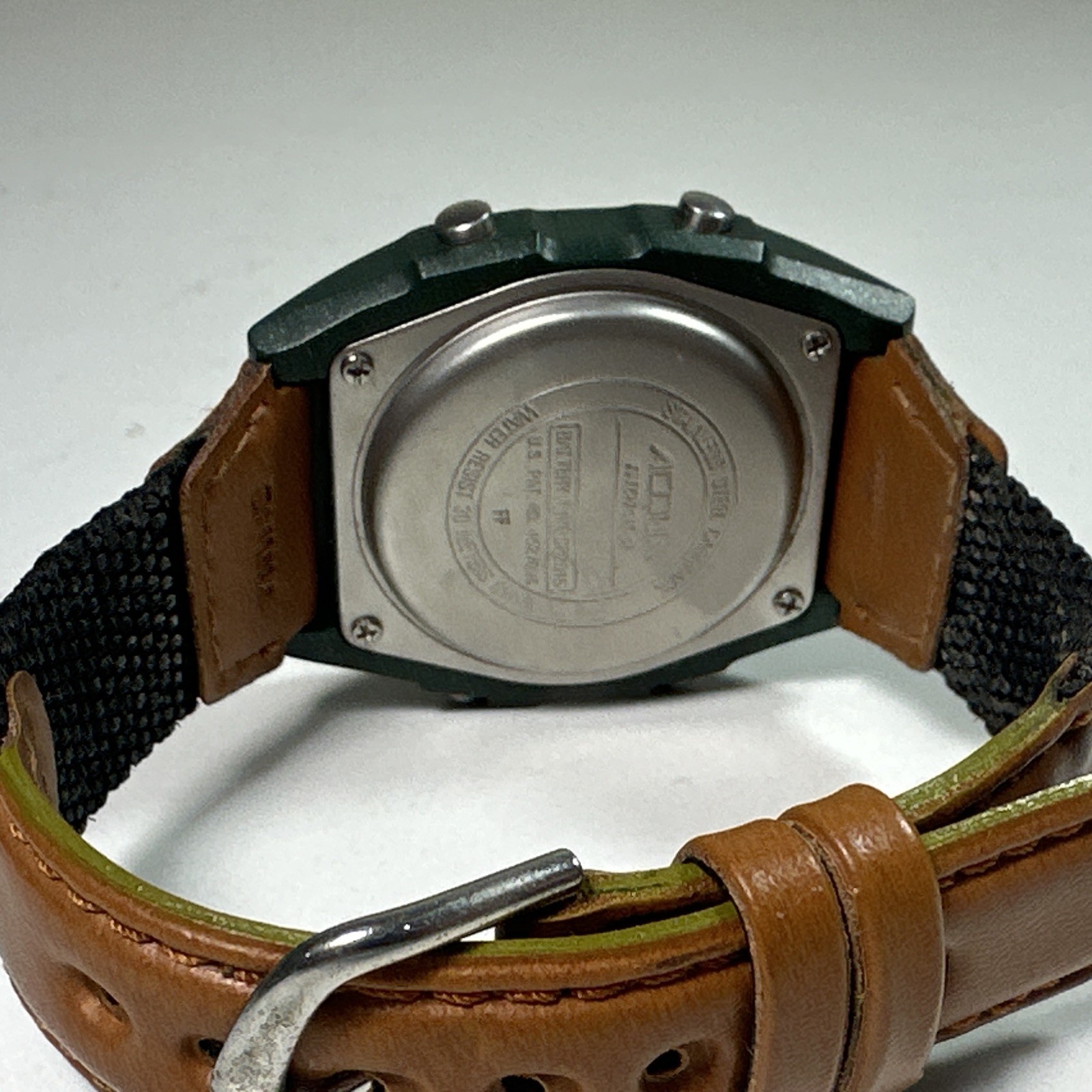 Vintage Acqua Digital Quartz Watch Indiglo-Black /Dark Green-By Timex Untested