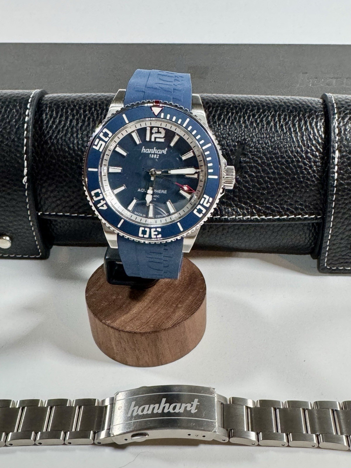 HANHART AQUASPHERE FREEFALL Blue On Bracelet 42mm Swiss Automatic 300m Diver