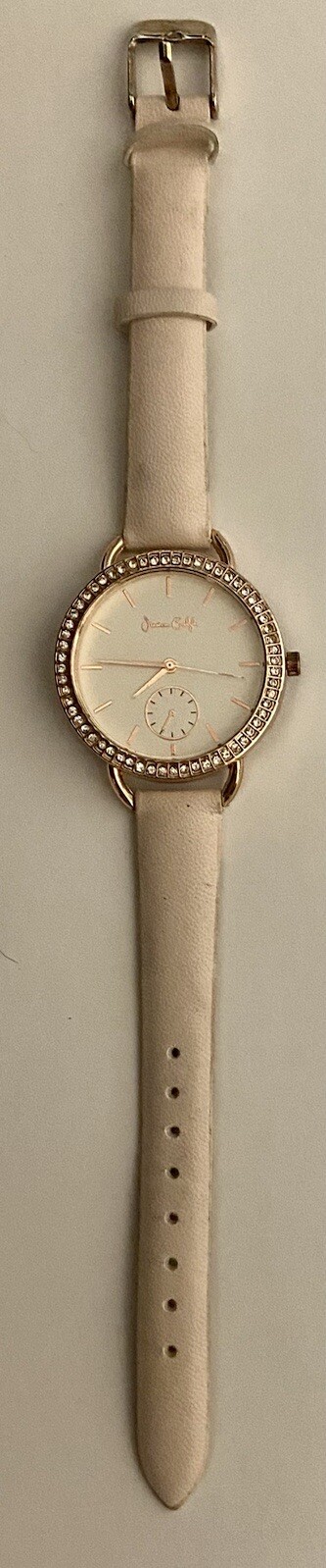 Jessica Carlyle Ladies Watch Iced New Battery Crystal Bezel Slim Taupe Band